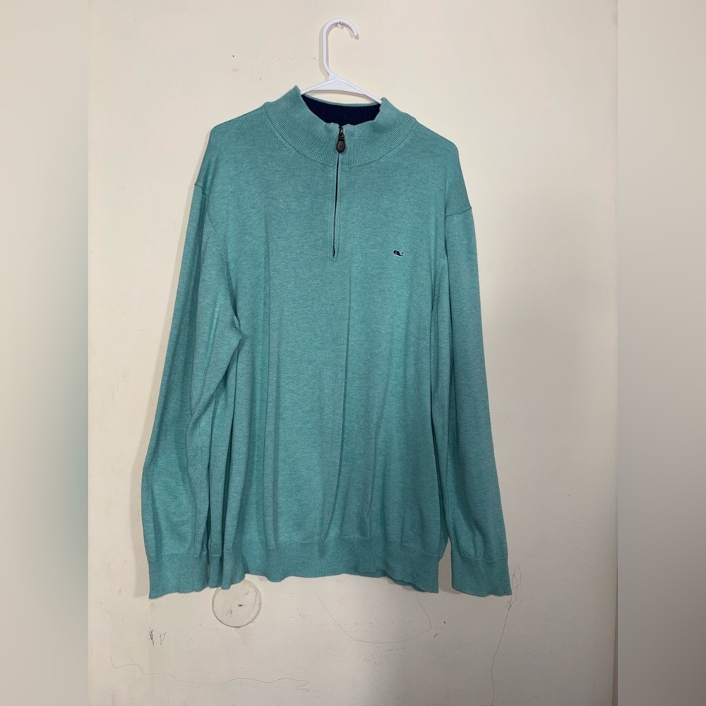 Vineyard Vines Performance
Sweater Men's Quarter Zip Pullover Aqua Size 2XL